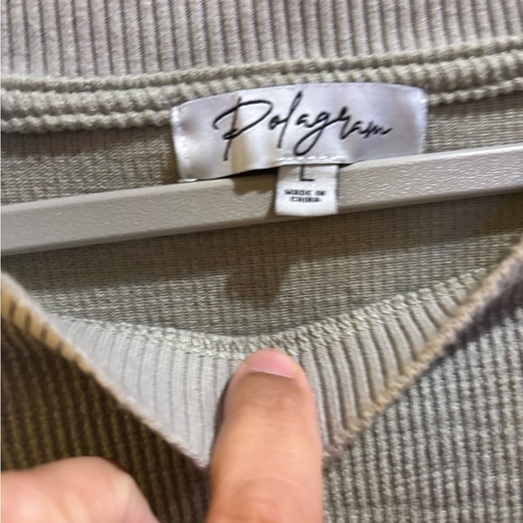 Polagram Ribbed Knit Top in Light Green - Picture 2 of 3